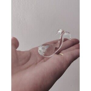 Vintage Clear Glass Whale mini Figurine 2" long 1 3/8" tall collectible coastal